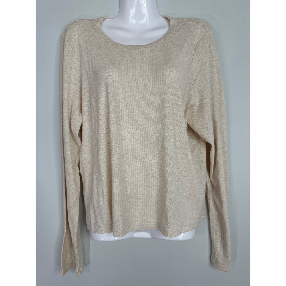 Offline by Aerie Women's Ribbed Beige‎ Long Sleeve Top XXL NWT